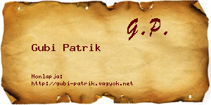 Gubi Patrik névjegykártya