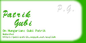 patrik gubi business card